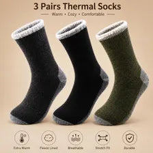 Cozy Thermal Socks Warm Winter Crew Socks Soft Fleece Lined Unisex Gift