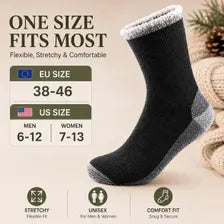 Cozy Thermal Socks Warm Winter Crew Socks Soft Fleece Lined Unisex Gift