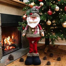 Christmas Plush Decor Set Scandinavian Holiday Figures Farmhouse Xmas Shelf Decor