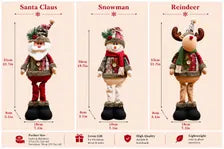 Christmas Plush Decor Set Scandinavian Holiday Figures Farmhouse Xmas Shelf Decor