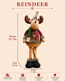 Christmas Plush Decor Set Scandinavian Holiday Figures Farmhouse Xmas Shelf Decor