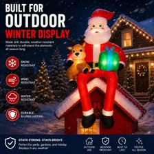 9.5FT LED Inflatable Santa Claus Reindeer Christmas Yard Decoration Outdoor Decor