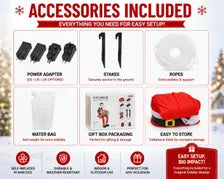 9.5FT LED Inflatable Santa Claus Reindeer Christmas Yard Decoration Outdoor Decor