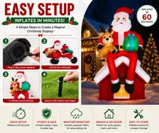 9.5FT LED Inflatable Santa Claus Reindeer Christmas Yard Decoration Outdoor Decor