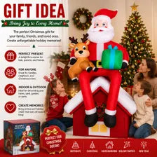 9.5FT LED Inflatable Santa Claus Reindeer Christmas Yard Decoration Outdoor Decor
