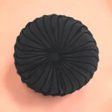Round Velvet Throw Pillow Pleated Cushion Decorative Accent Sofa Bedroom Decor