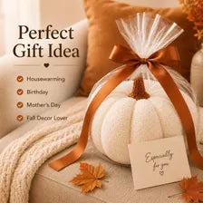 Plush Pumpkin Set Fall Decor Autumn Cushion Thanksgiving Home Accent