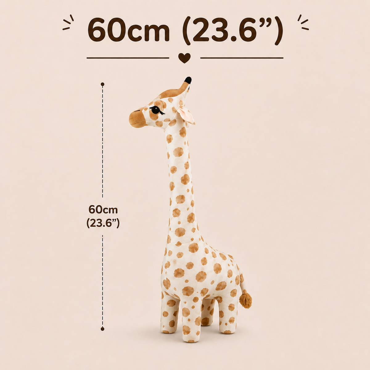 Large Giraffe Plush Toy, Stuffed Animal Pillow, Brown and White Nursery Decor