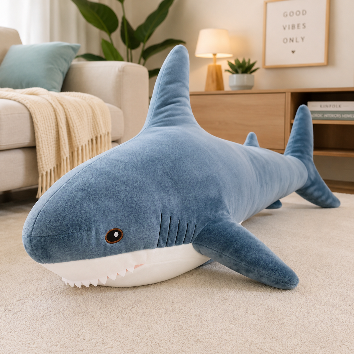 Blue shark plush size option
