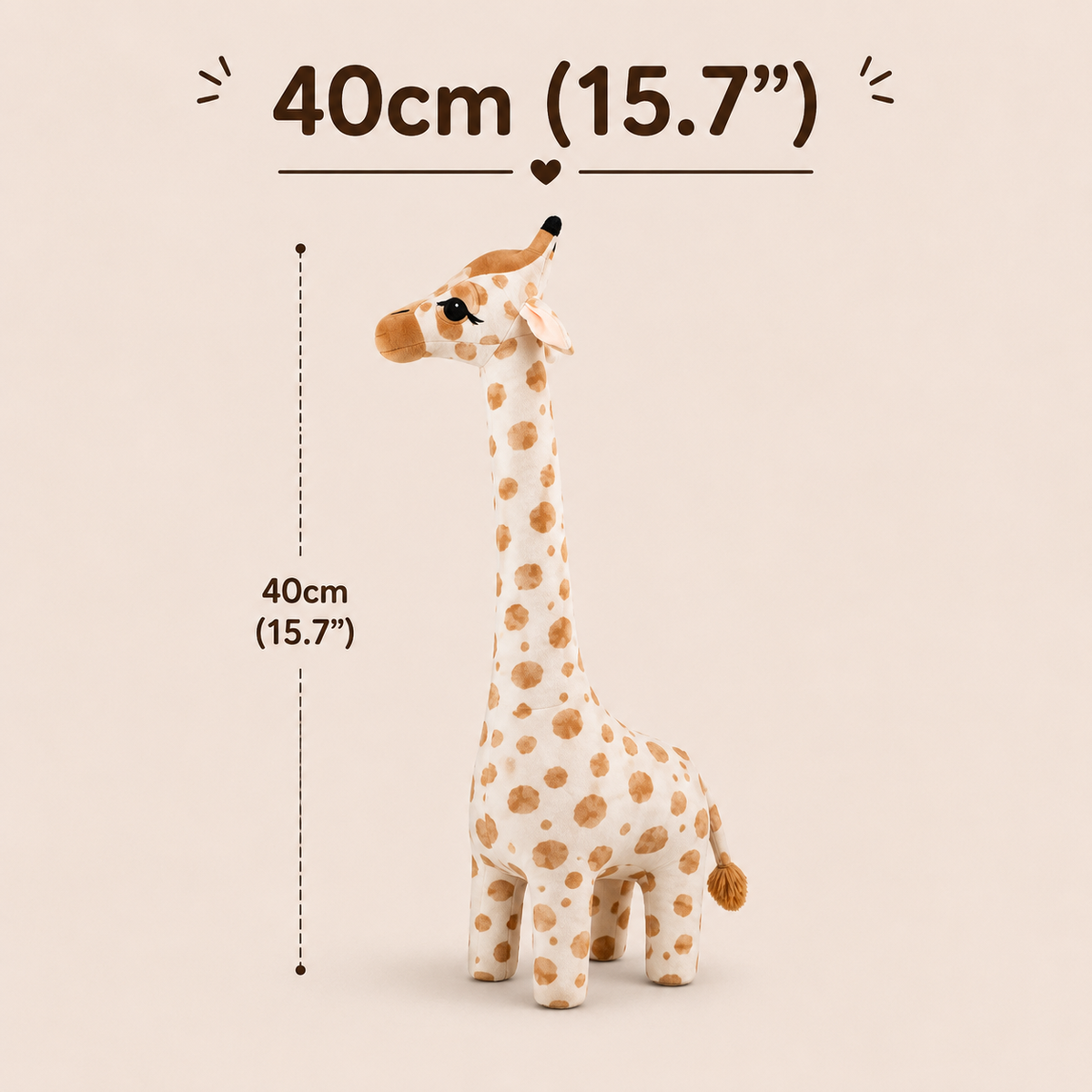 Large Giraffe Plush Toy, Stuffed Animal Pillow, Brown and White Nursery Decor