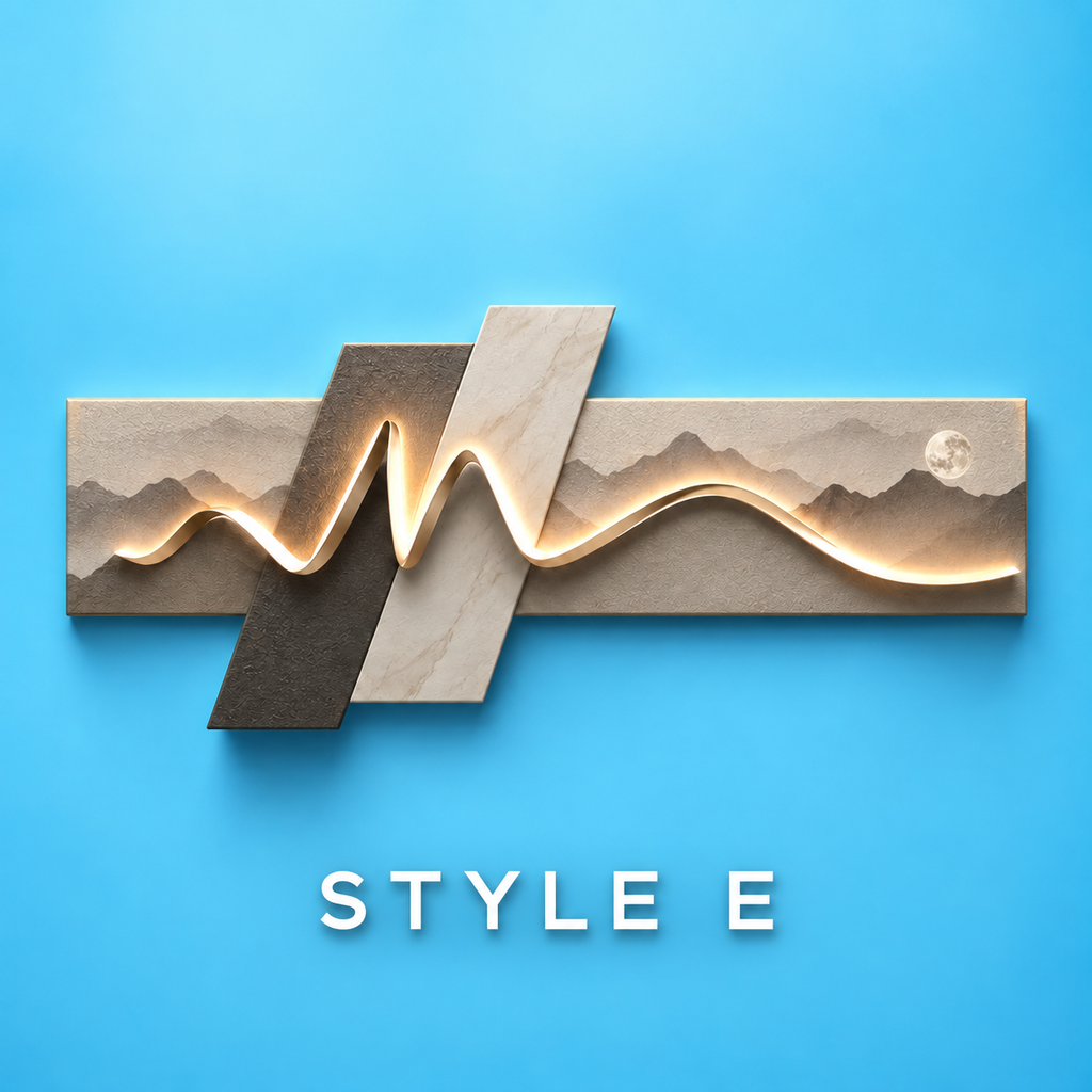 Modern LED Wall Art Lamp, Abstract Mountain Wave Light Panel