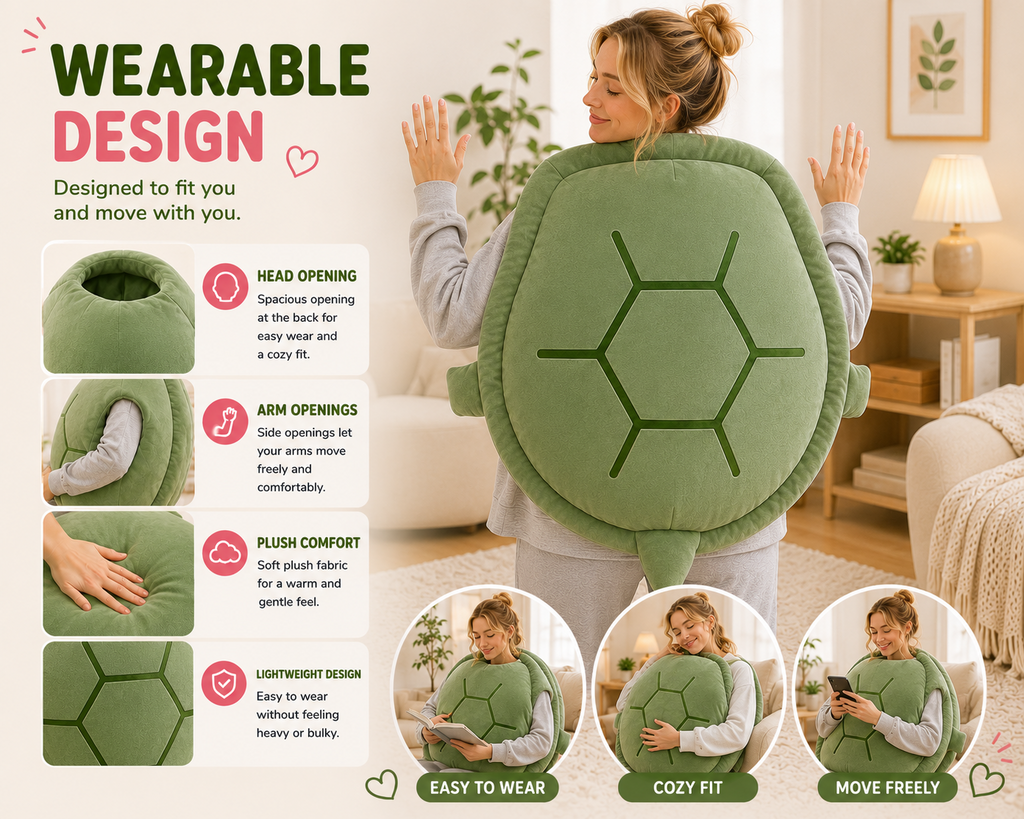 Wearable turtle pillow design