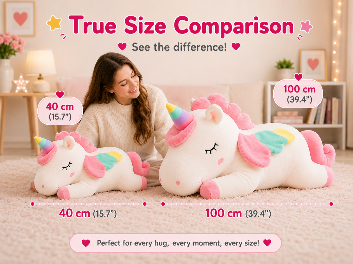 Unicorn Plush Pillow, Large Stuffed Animal, Kids Room & Nursery Decor