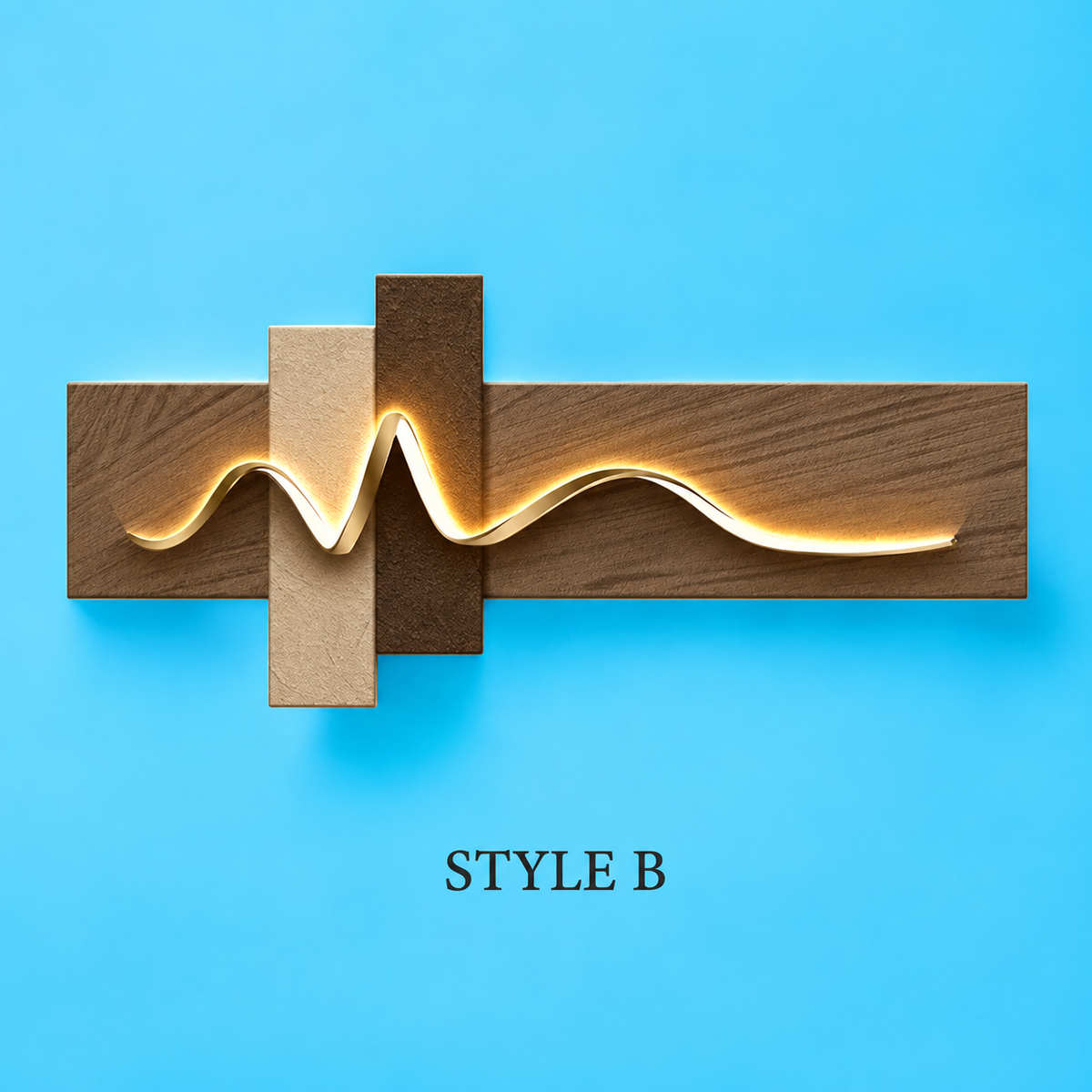 Modern LED Wall Art Lamp, Abstract Mountain Wave Light Panel