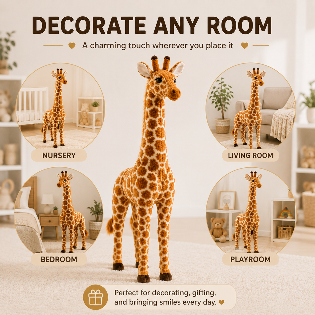 Large Giraffe Plush Toy, Stuffed Animal, Nursery Decor, 5 Sizes