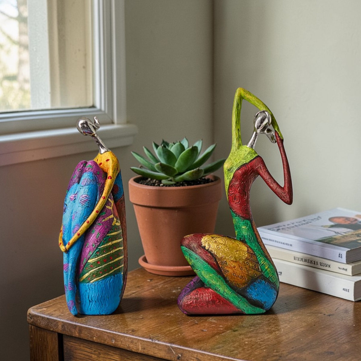 Colorful abstract resin sculpture home decor