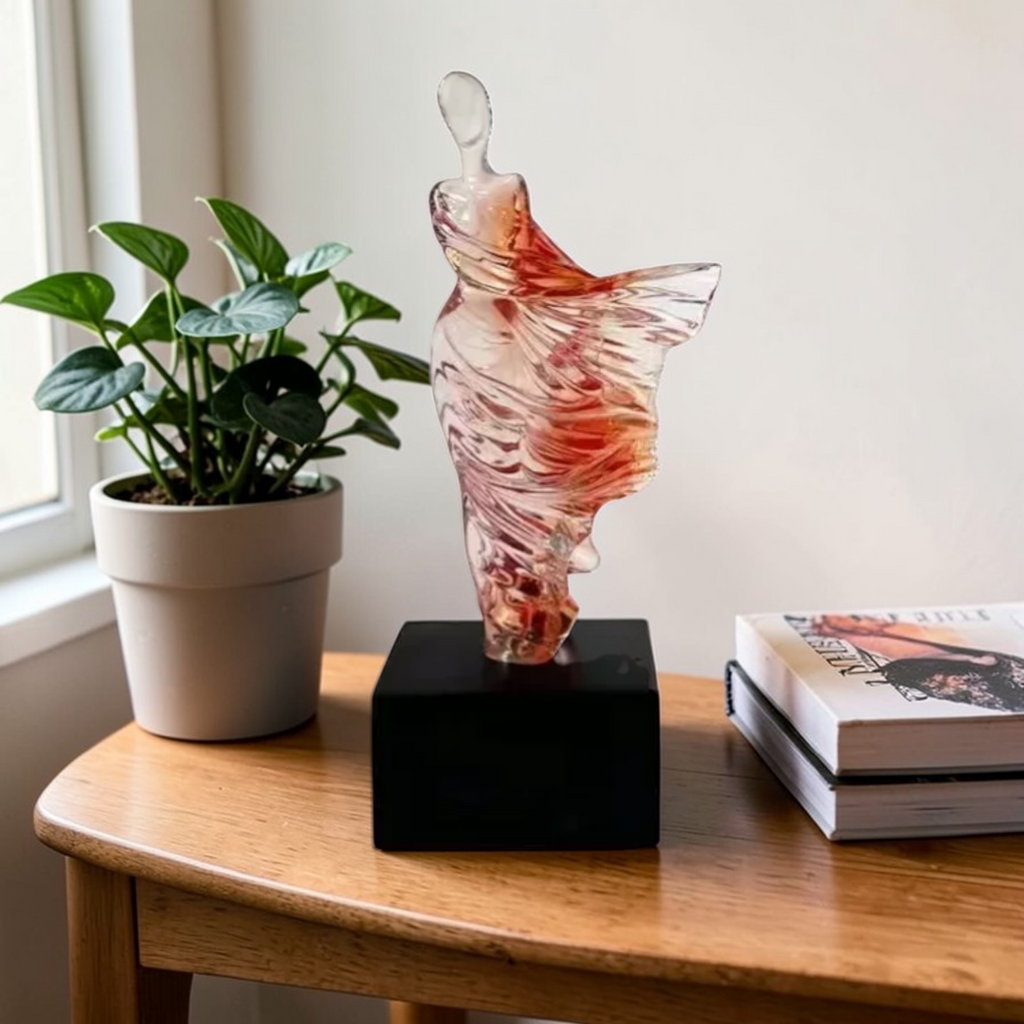 Amber Red abstract woman sculpture