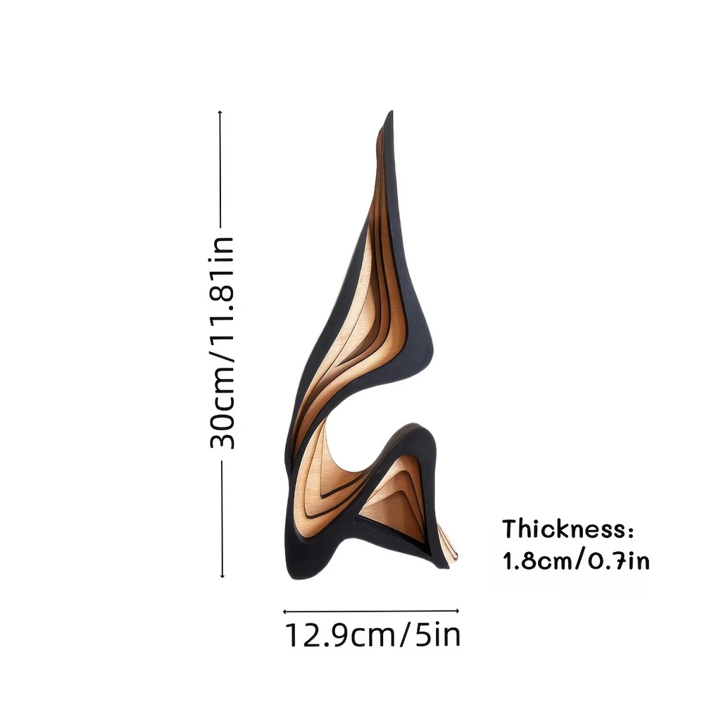 Modern wooden sculpture layered design detail