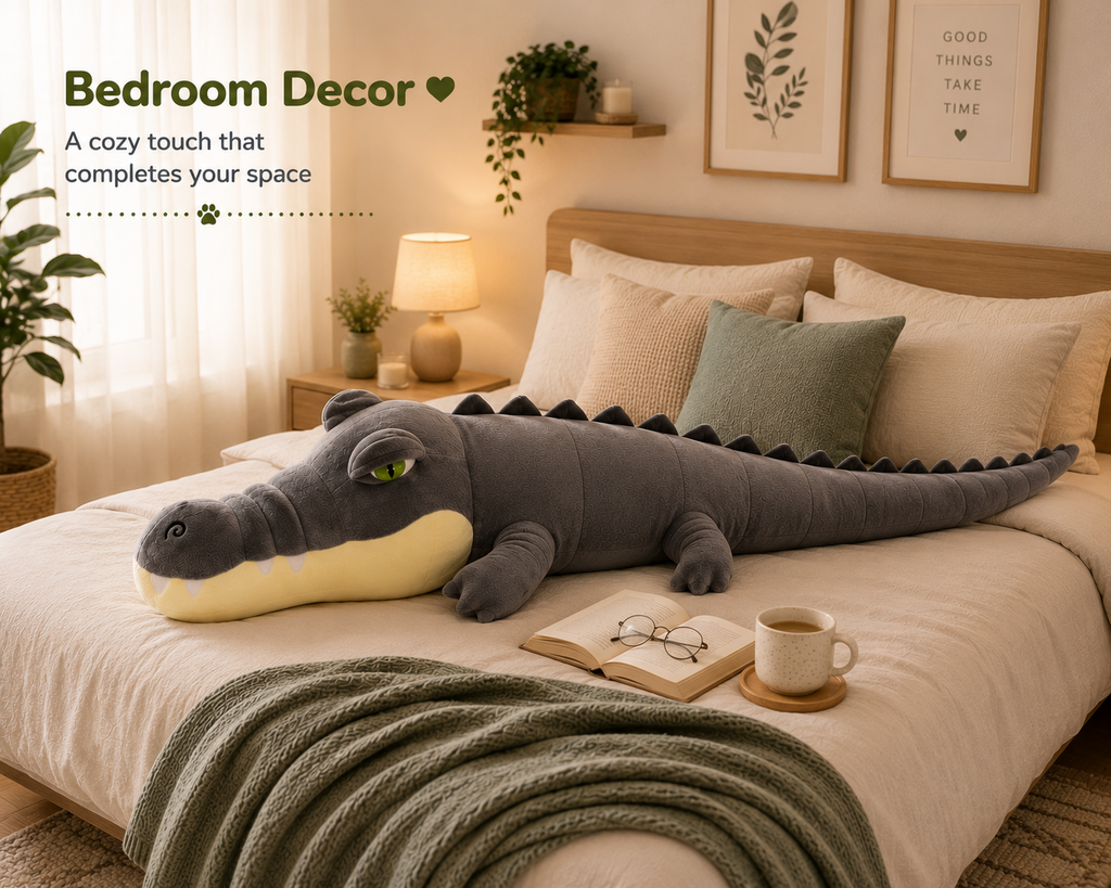 Alligator plush bedroom decor