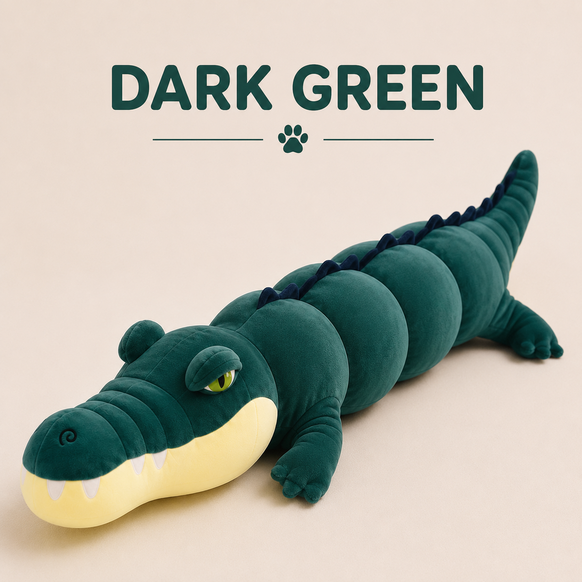 Dark Green alligator plush pillow