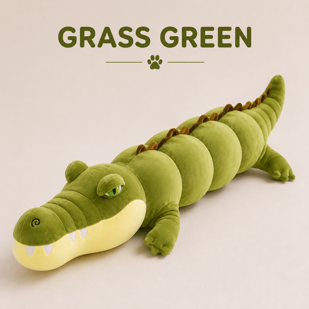 Grass Green alligator plush pillow
