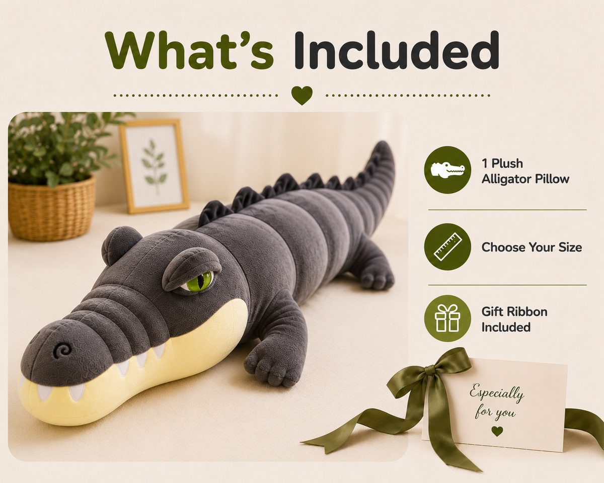 Alligator plush package contents