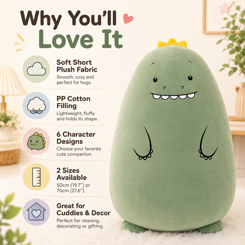 Animal plush pillow features