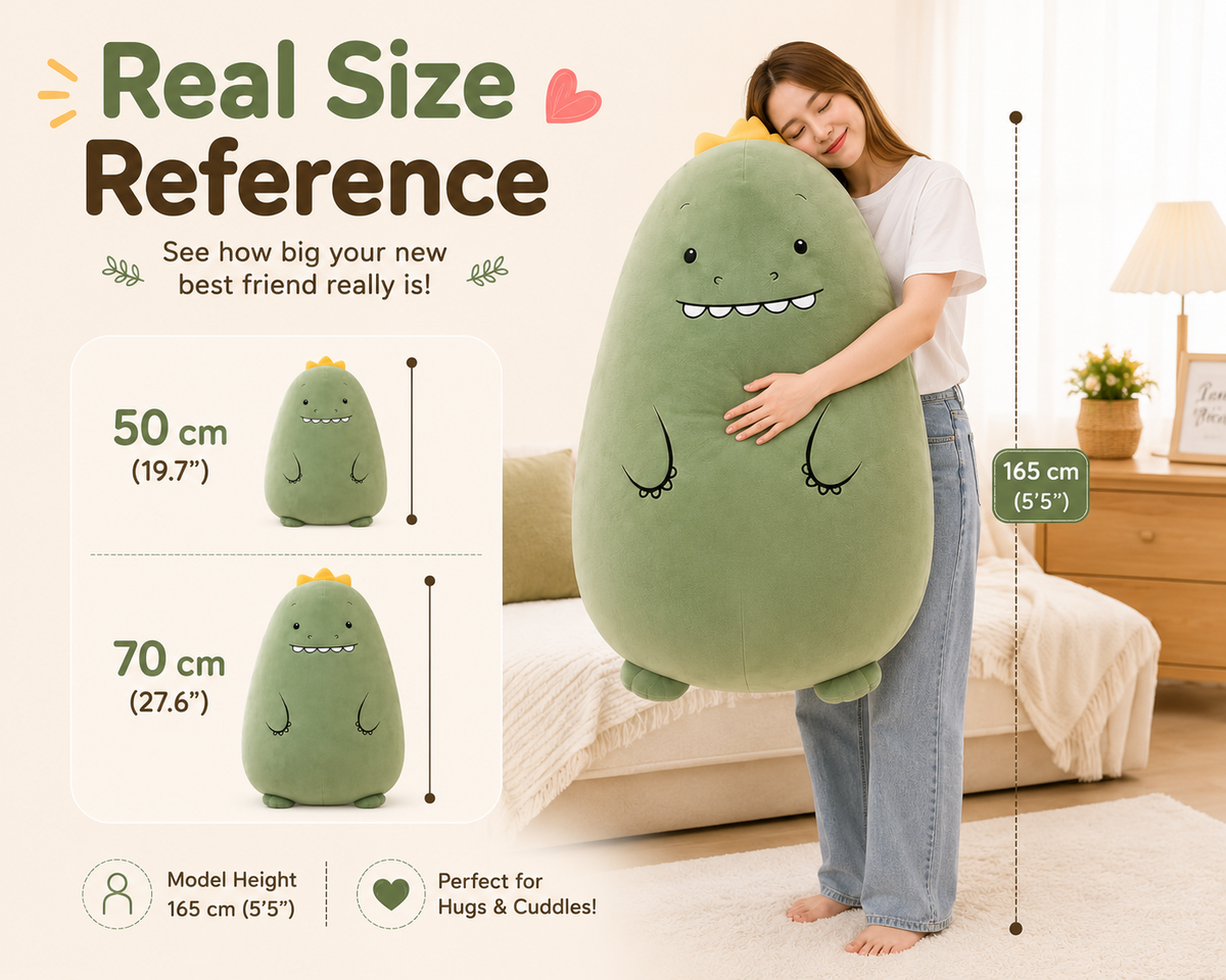 Animal plush pillow size reference