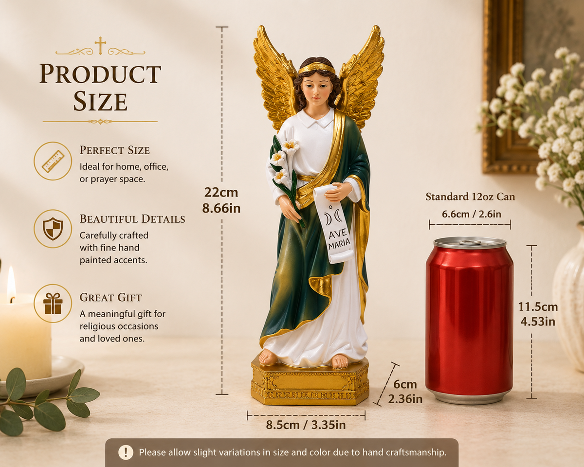Ave Maria angel statue size 22 cm 8.66 inches