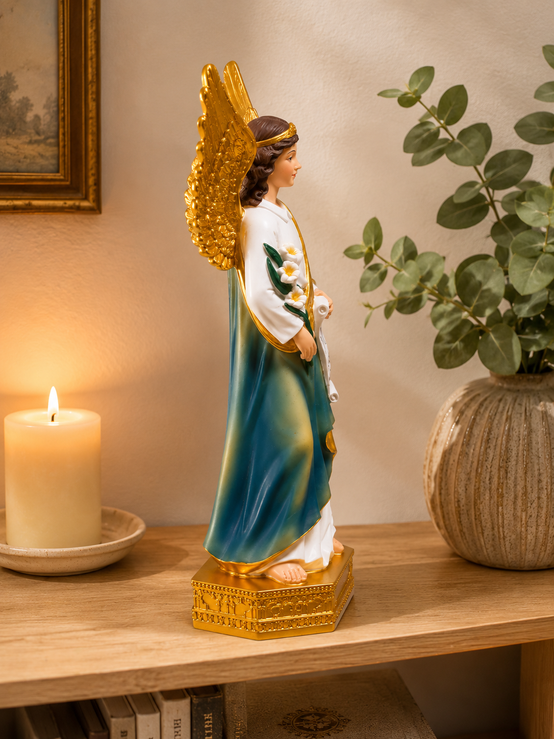 Ave Maria angel statue side view