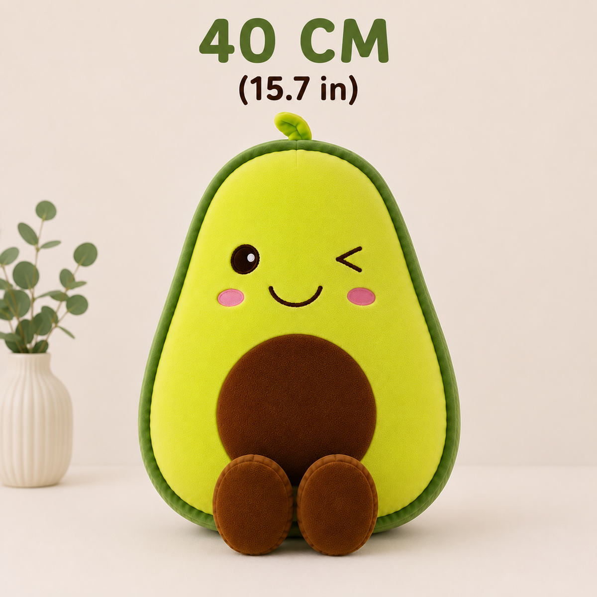 Avocado plush pillow 40 cm 15.7 in