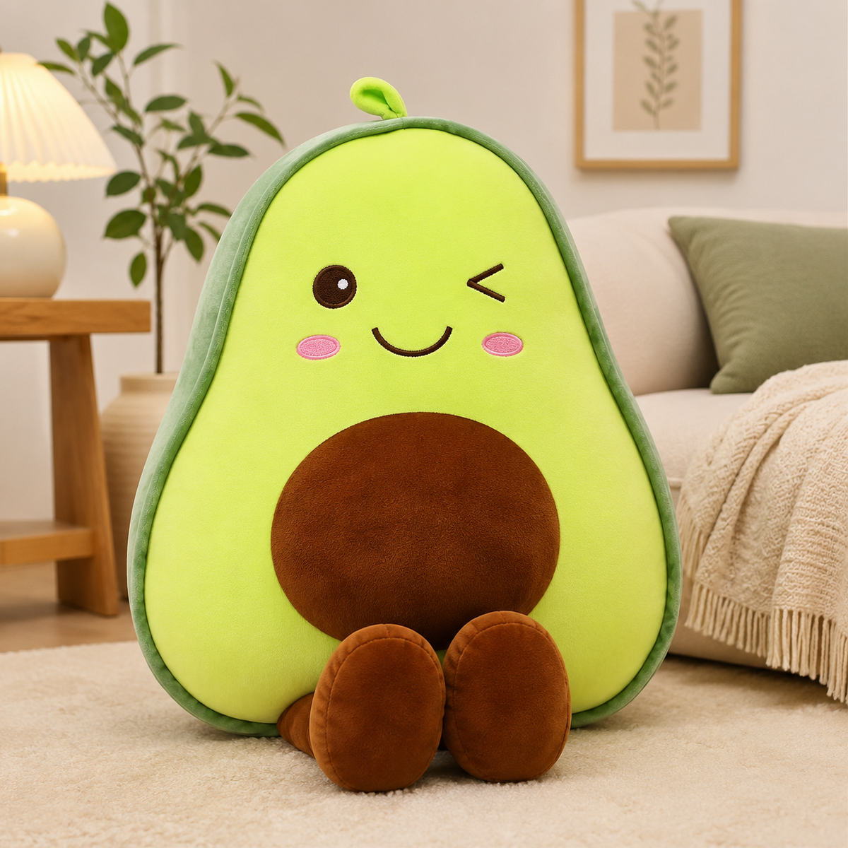 Avocado plush pillow soft stuffed cushion