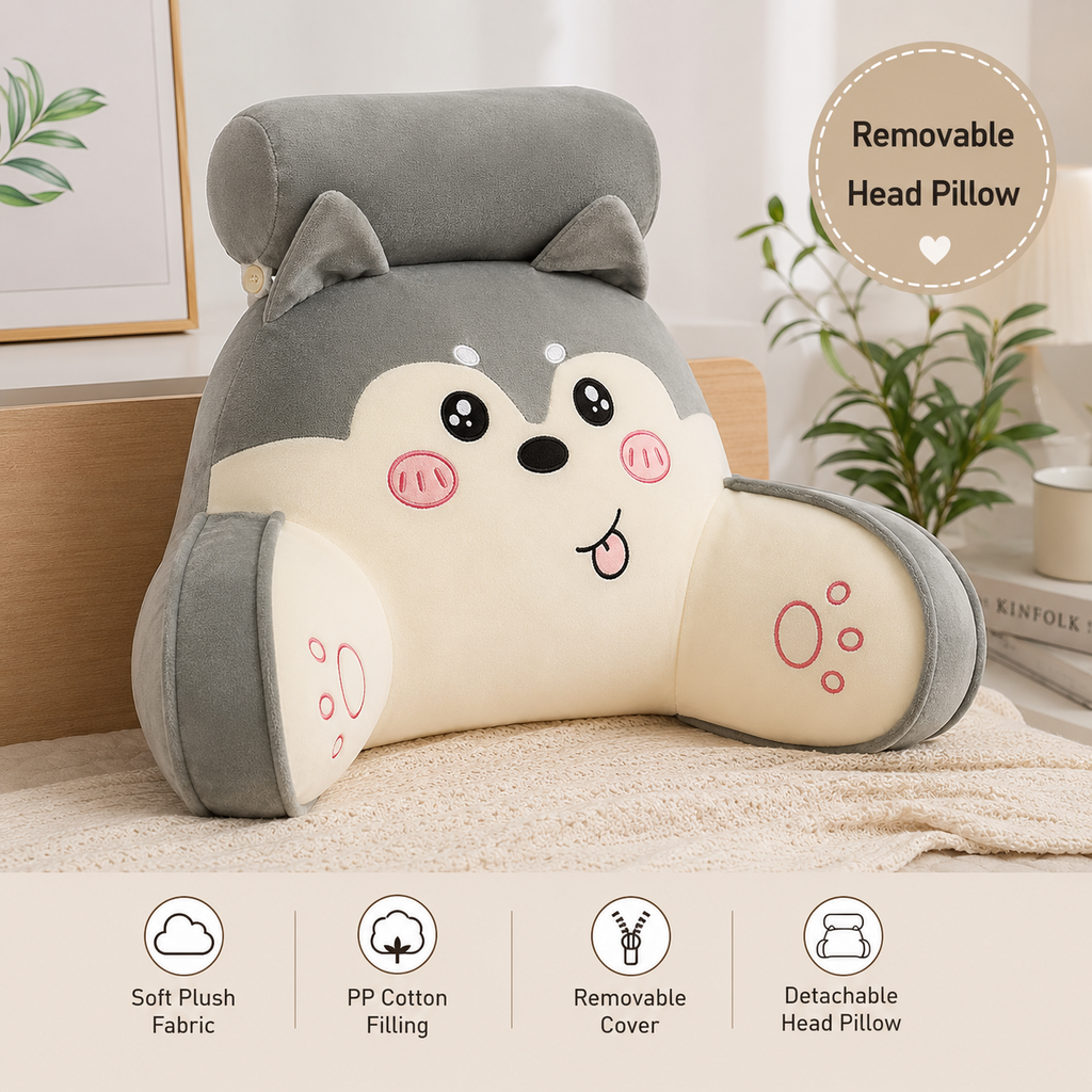 Plush reading backrest pillow lifestyle image