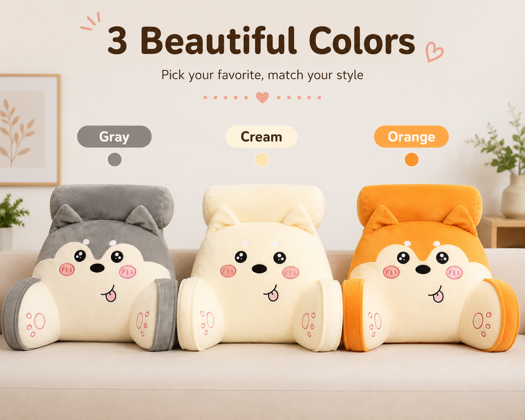 Plush backrest pillow color and design reference