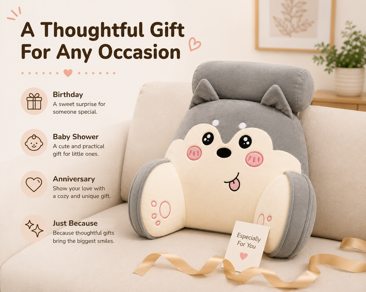 Plush backrest pillow size reference