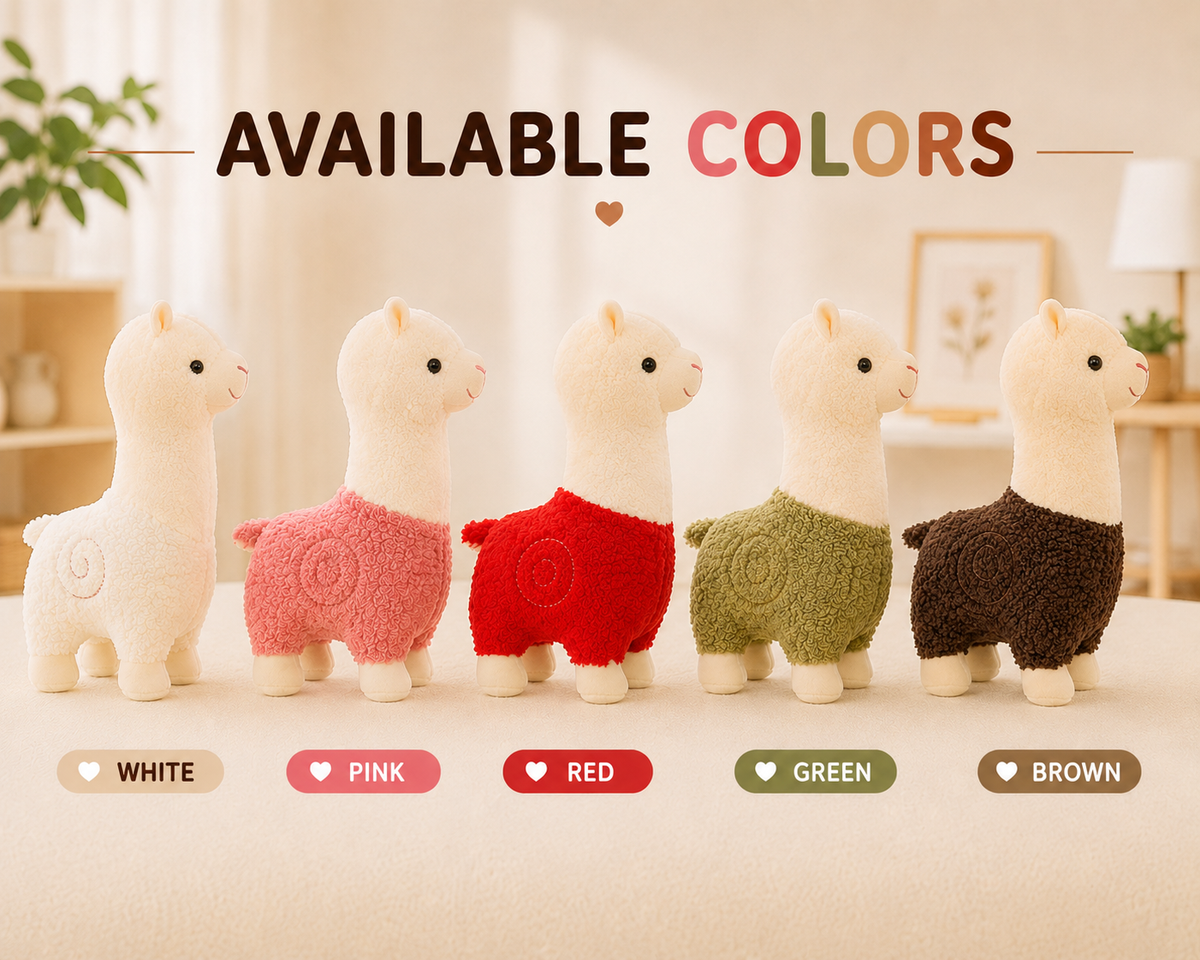 Standing Alpaca Plush Toy, Llama Stuffed Animal, Nursery Decor, Soft Gift for Kids