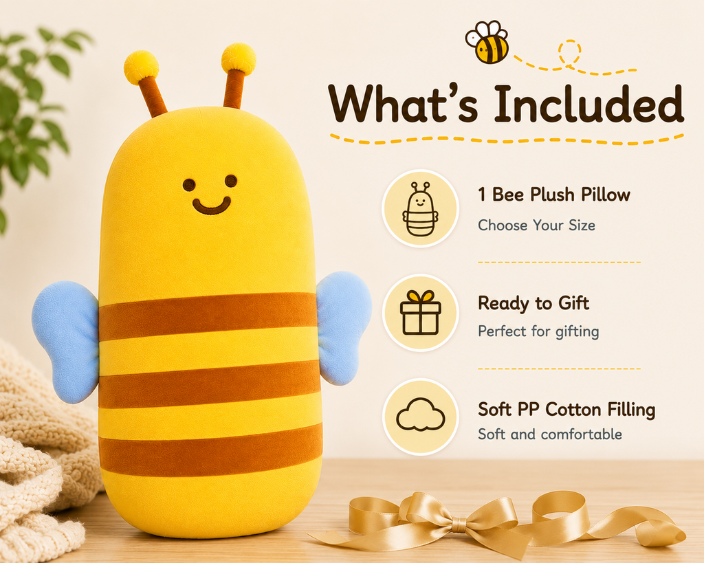 Bee plush pillow what is included and PP cotton filling
