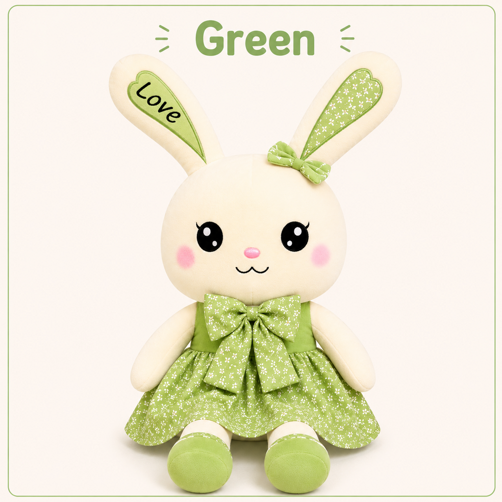 Green bunny plush