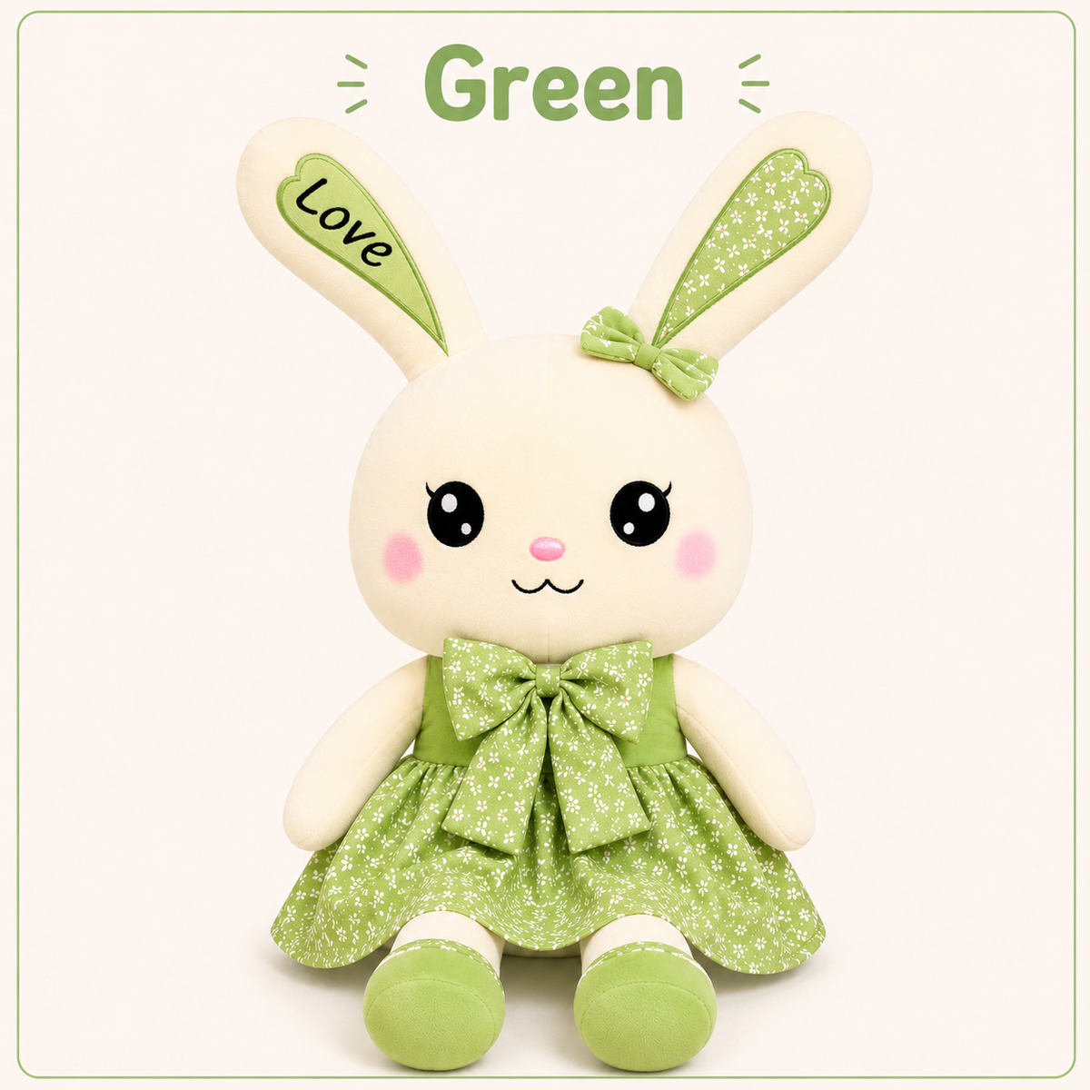Green bunny plush