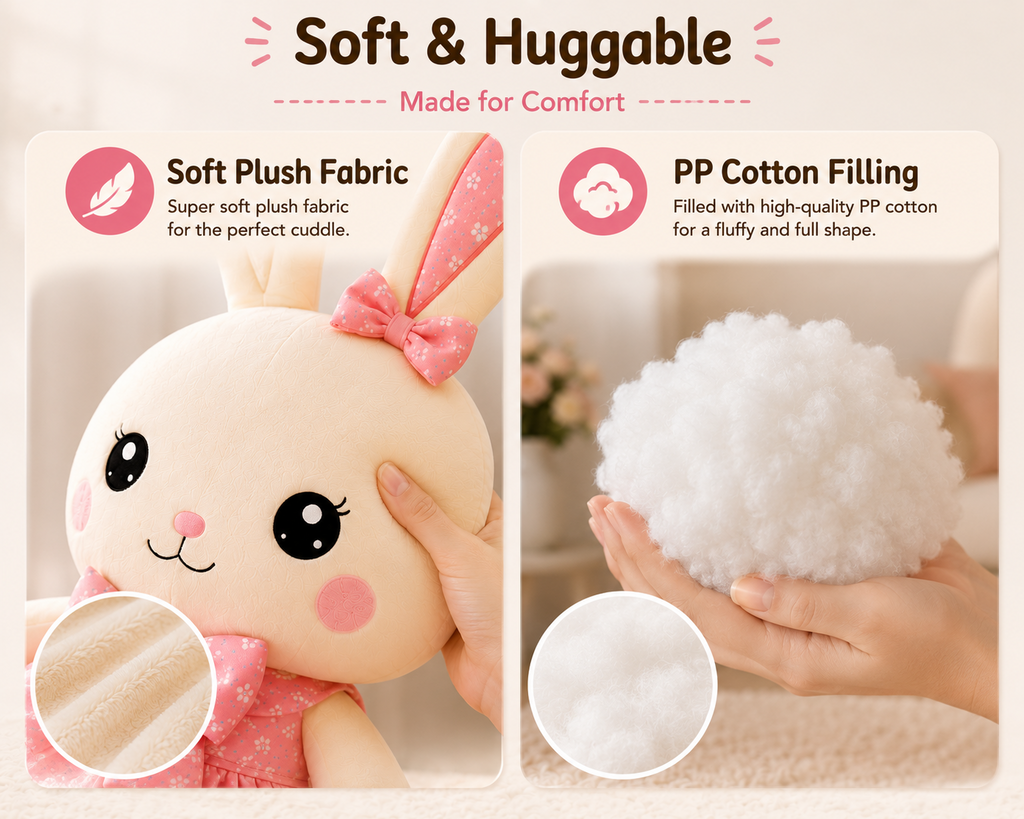 Bunny plush fabric and filling