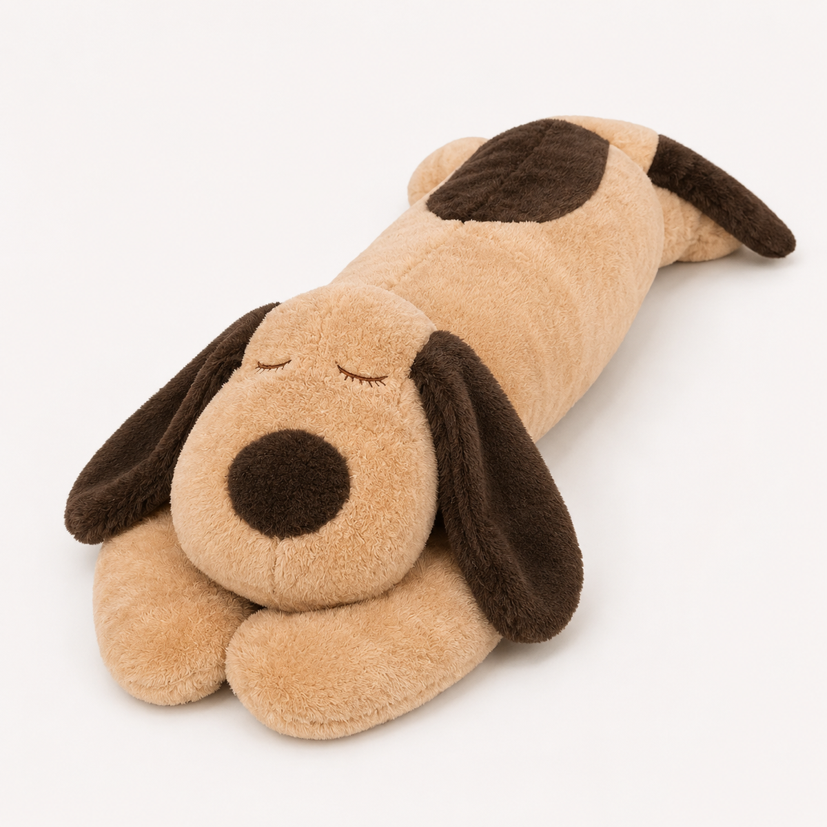 Large Sleeping Dog Plush Pillow, Stuffed Animal, Body Cushion, 3 Sizes