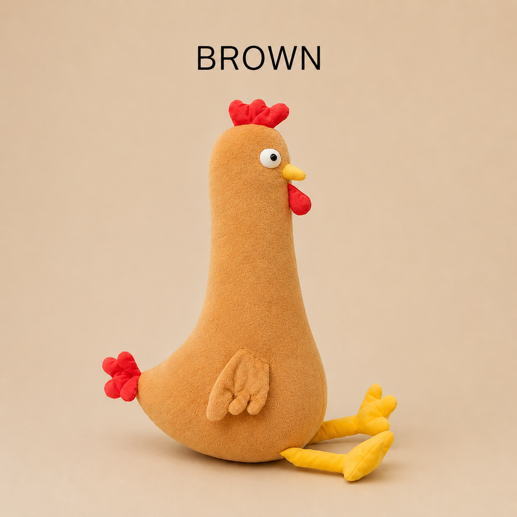 Brown chicken plush pillow color option