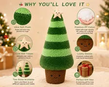Christmas Tree Plush Pillow – Soft Holiday Cushion in 2 Sizes