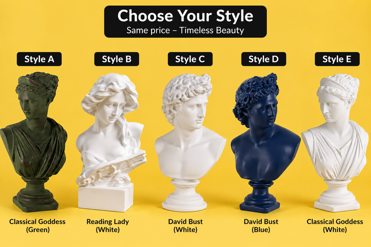 Choose from five classical bust sculpture styles