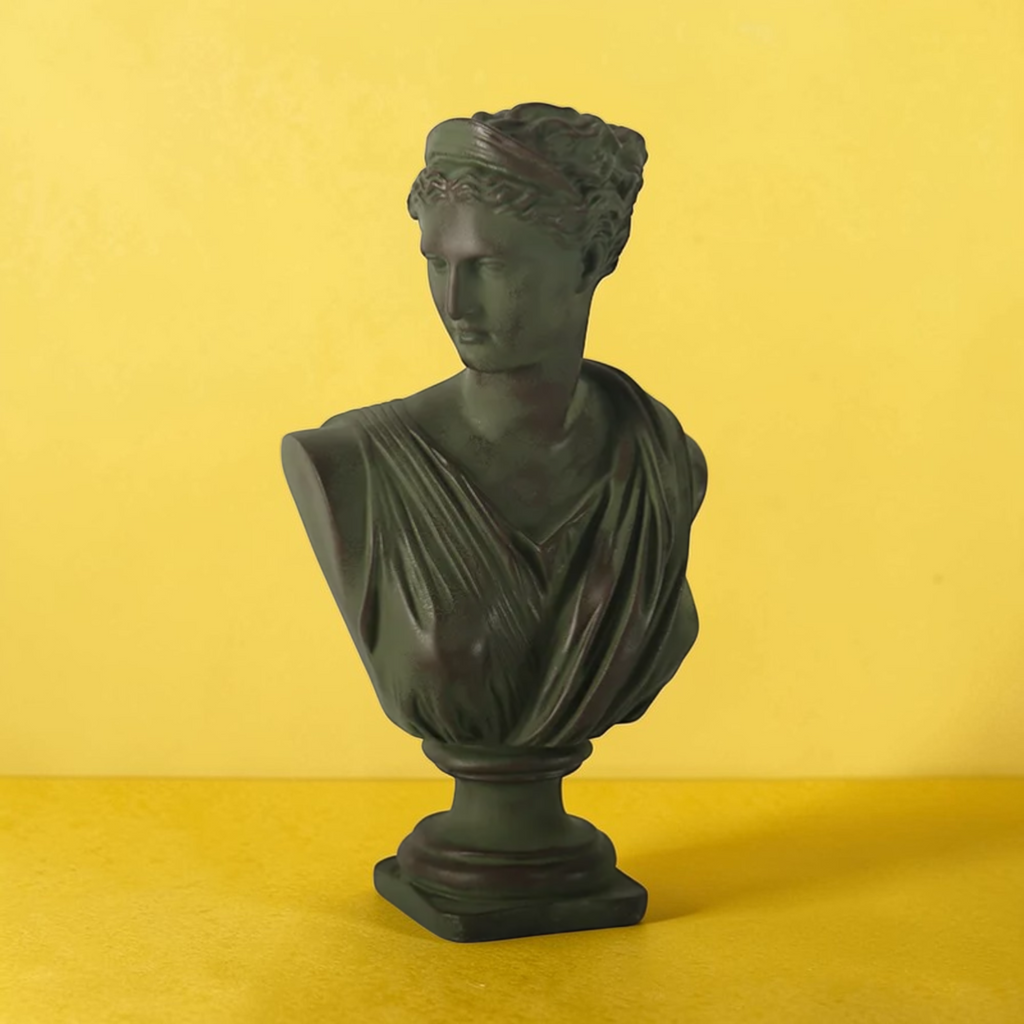 Style A Green Goddess classical bust sculpture