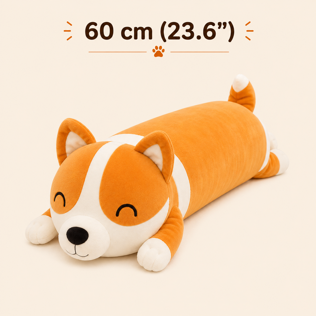 Long corgi plush pillow 60 cm