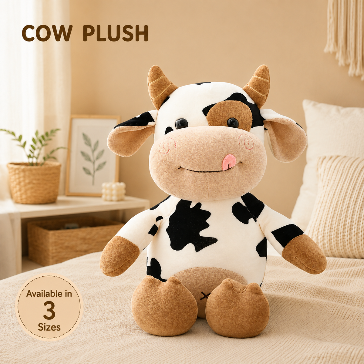 Cow plush stuffed farm animal