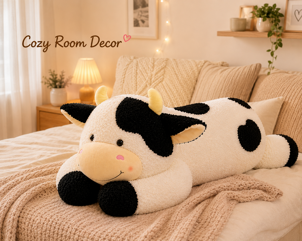 Cow plush pillow color options