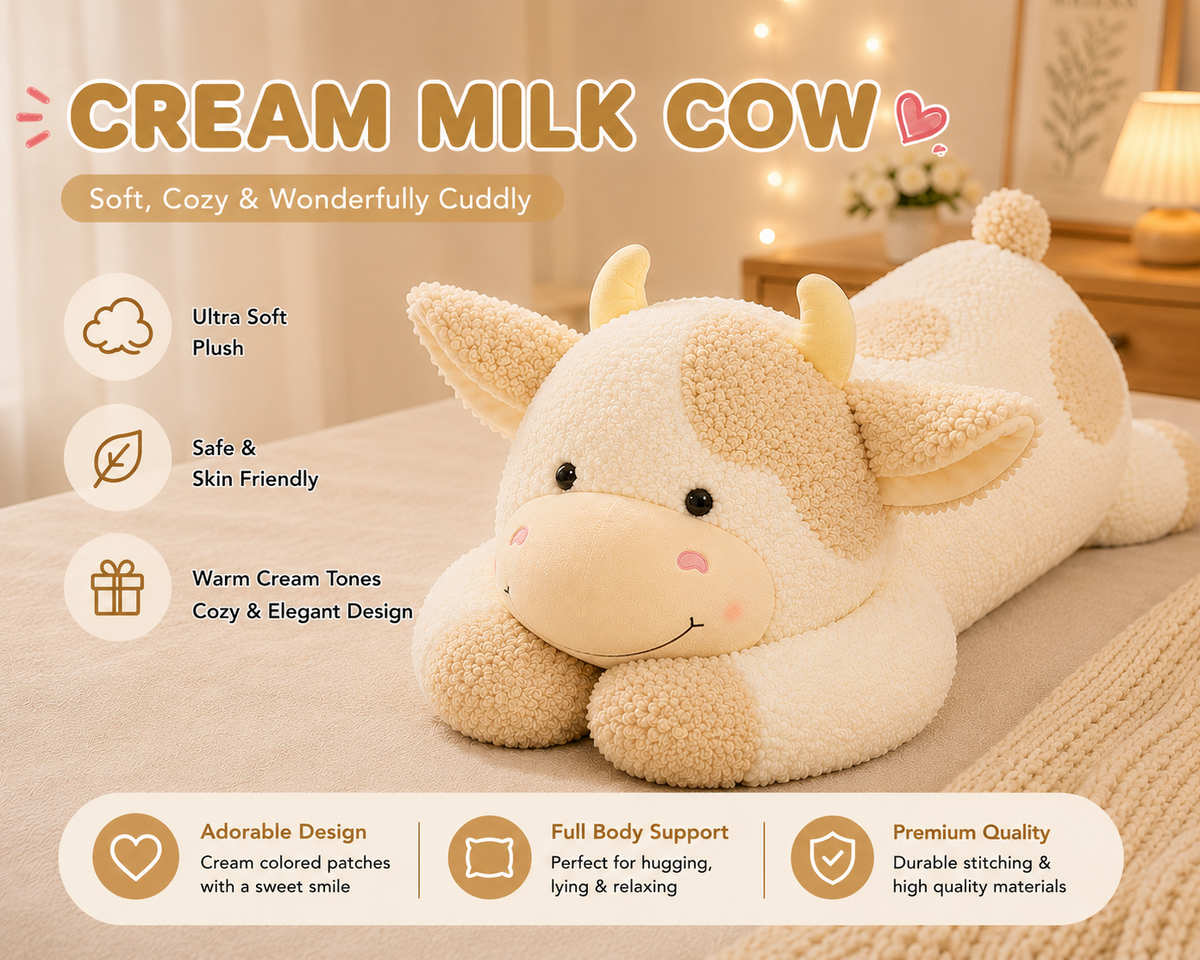 Cow plush pillow room decor