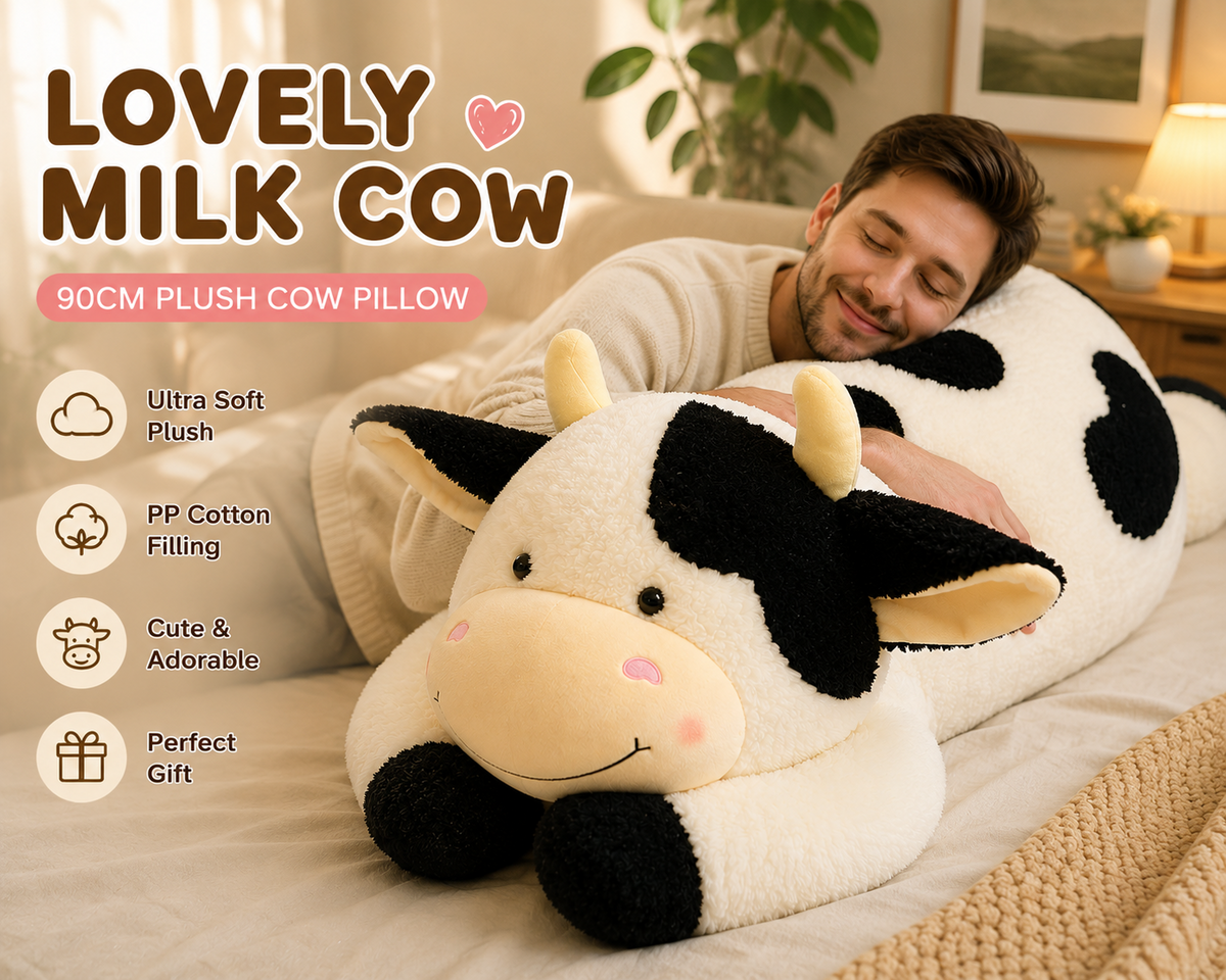 Cow plush pillow gift image